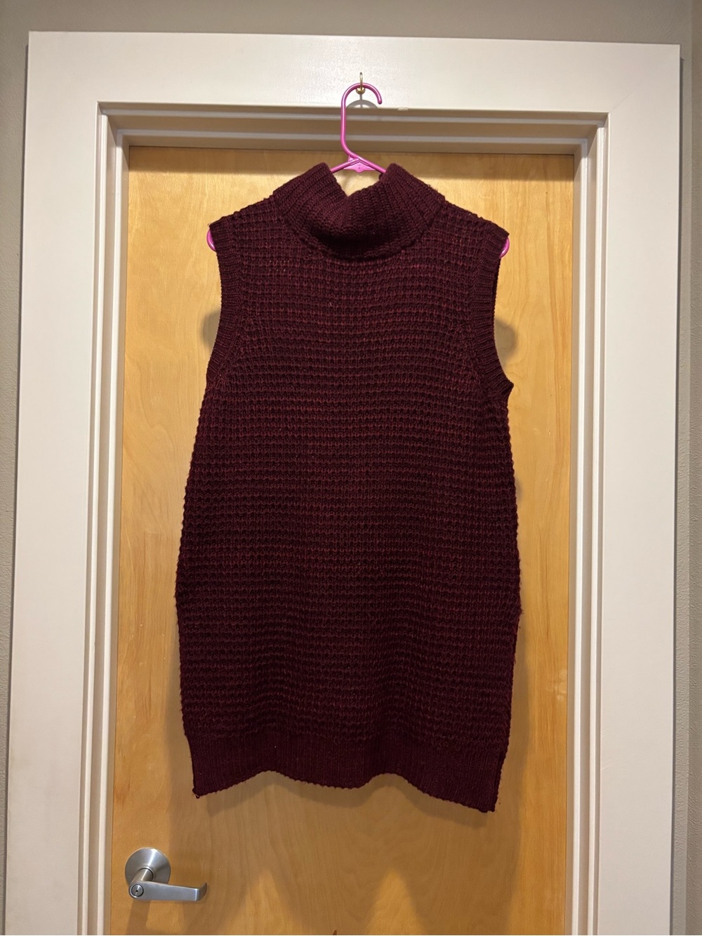 John + Jenn Burgundy Sleeveless Turtleneck Sweater Dress – Size M
